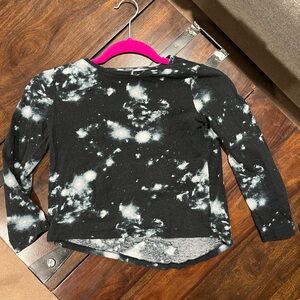 Old Navy Black and White Galaxy Long Sleeve Tee